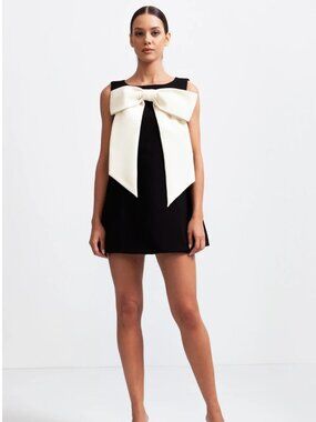 Sierra Darien Sleeveless Ribbon Mini Dress - Black Size XS